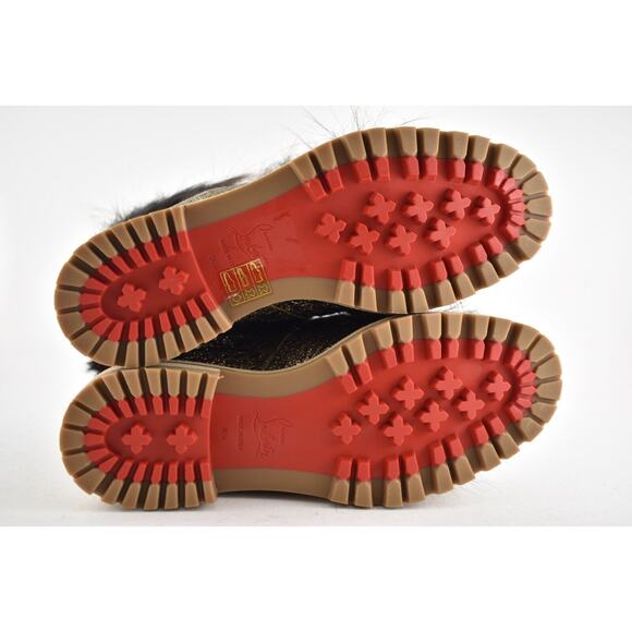 Christian Louboutin Fanny Flat Roche Fur Leather Lace Up Tie Combat Boot 36.5 - Picture 10 of 10